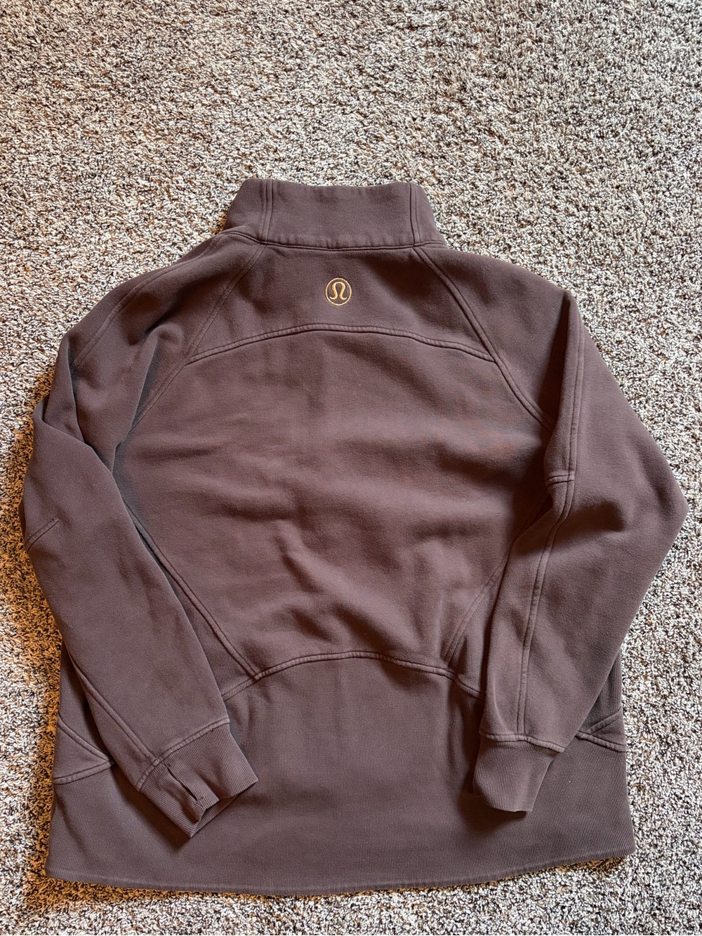 Lululemon Scuba Oversized Funnel Neck Half Zip *Long XL/XXL Brown - Picture 2 of 3